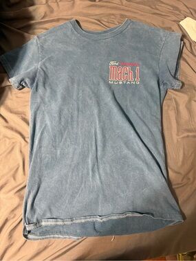 Ford Blue Mach 1 Mustang Graphic Short Sleeve Tee